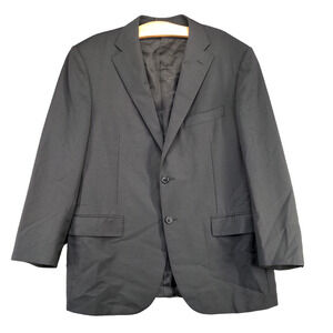 Corneliani Men's Single Breasted Blazer Suit Jacket Black 54 7R Virgin Wool